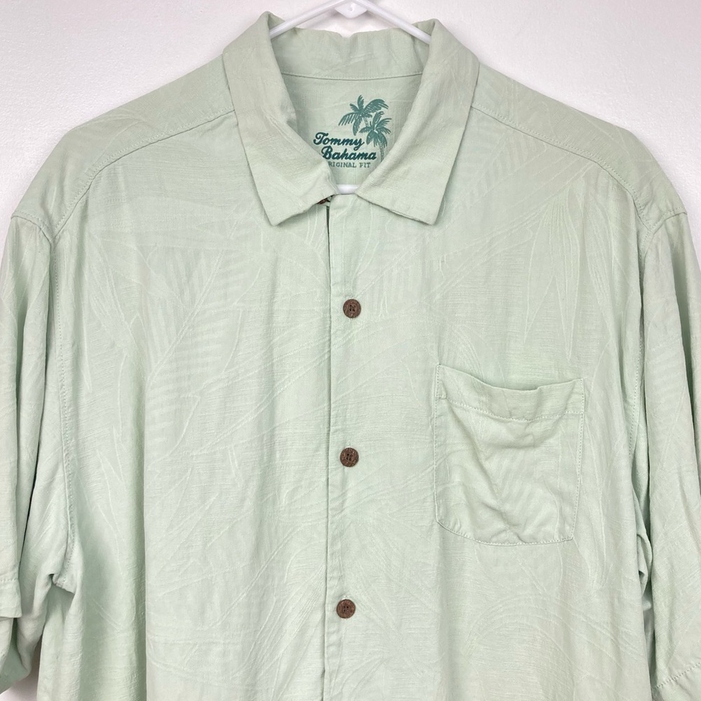TOMMY BAHAMA Green Silk Button Down Shirt - Size L - Picture 3 of 11